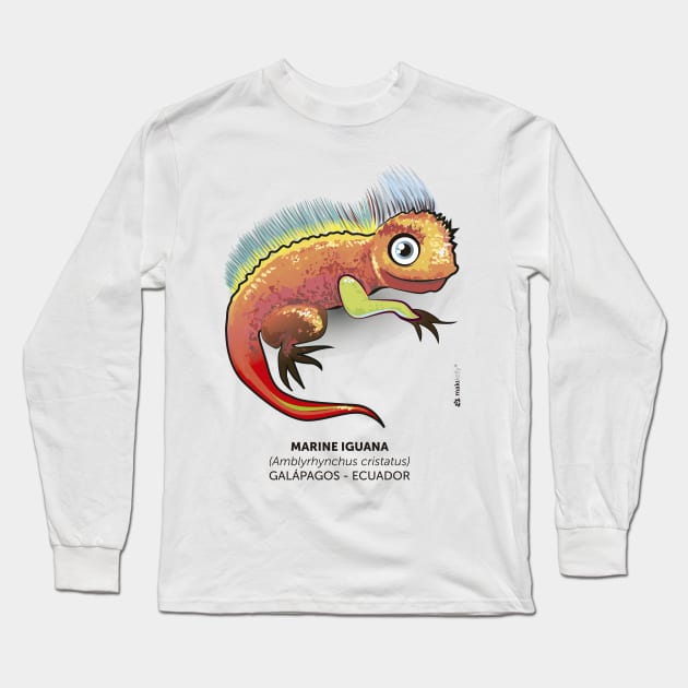 Galapagos Marine Iguana Long Sleeve T-Shirt by makikelly